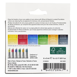 Professional Aquarelverf Tube 5 ml Foundation 6-set in de groep Kunstenaarsmateriaal / Kunstenaarsverf / Aquarelverf / Aquarelverf in tube bij Voorcrea (138000)