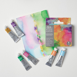 Professional Aquarelverf Tube 5 ml Vibrant 6-set in de groep Kunstenaarsmateriaal / Kunstenaarsverf / Aquarelverf / Aquarelverf in tube bij Voorcrea (138007)