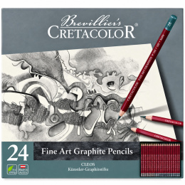 Cleos Fine Art Graphite 24-delige set in de groep Kunstenaarsmateriaal / Krijt en potloden / Grafiet en potloden bij Voorcrea (138023)