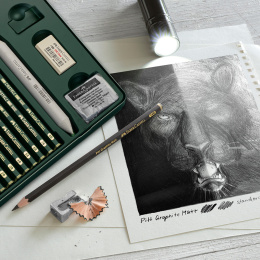 Grafietpotlodenset Pitt Graphite Matt + Castell 9000 20-delig in de groep Kunstenaarsmateriaal / Krijt en potloden / Grafiet en potloden bij Voorcrea (138032)