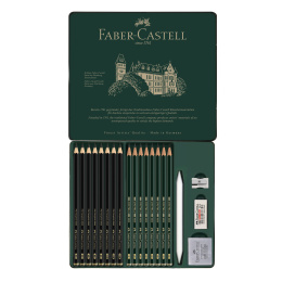 Grafietpotlodenset Pitt Graphite Matt + Castell 9000 20-delig in de groep Kunstenaarsmateriaal / Krijt en potloden / Grafiet en potloden bij Voorcrea (138032)