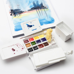 Professional Aquarelverf 1/2 napje Field Box 12-set in de groep Kunstenaarsmateriaal / Kunstenaarsverf / Aquarelverf / Aquarelverf in napje bij Voorcrea (138038)