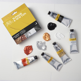 Galeria Acrylverf 5x60ml Metallic set in de groep Kunstenaarsmateriaal / Kunstenaarsverf / Acrylverf bij Voorcrea (138040)