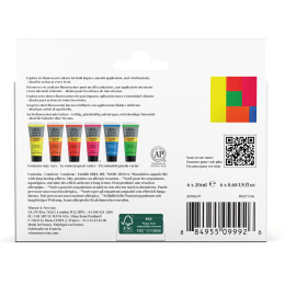 Galeria Acrylverf 6x20ml Fluo set in de groep Kunstenaarsmateriaal / Kunstenaarsverf / Acrylverf bij Voorcrea (138042)