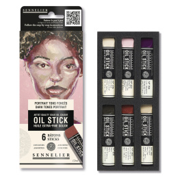 Oil Stick Mini 6-set Dark tones Portrait in de groep Kunstenaarsmateriaal / Krijt en potloden / Oliekrijt bij Voorcrea (138058)