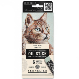 Oil Stick Mini 6-set Tabby cat in de groep Kunstenaarsmateriaal / Krijt en potloden / Oliekrijt bij Voorcrea (138062)