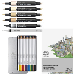 Mixed Media Fashion Set 19-delig in de groep Pennen / Kunstenaarspotloden en -stiften / Illustratiemarkers bij Voorcrea (138078)