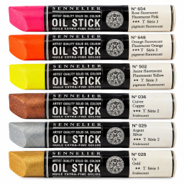 Oil Stick Flurescent & Metallics 6-set in de groep Kunstenaarsmateriaal / Krijt en potloden / Oliekrijt bij Voorcrea (138093)