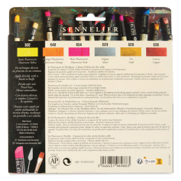 Oil Stick Flurescent & Metallics 6-set in de groep Kunstenaarsmateriaal / Krijt en potloden / Oliekrijt bij Voorcrea (138093)