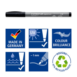 Pigment Arts Pen Zwart in de groep Pennen / Kunstenaarspotloden en -stiften / Viltstiften bij Voorcrea (138097)