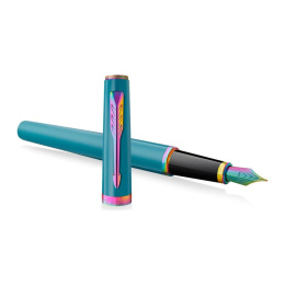 Meridian Teal/Rainbow Vulpen  in de groep Pennen / Fine Writing / Luxe pennen bij Voorcrea (138327_r)